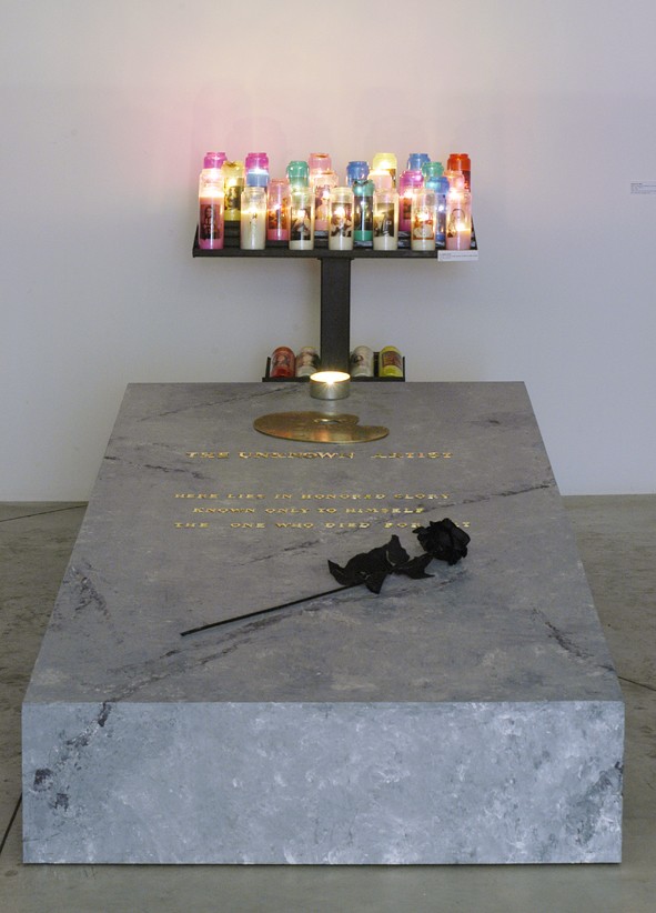 Installation of light and grave of the unknown artist in Paris